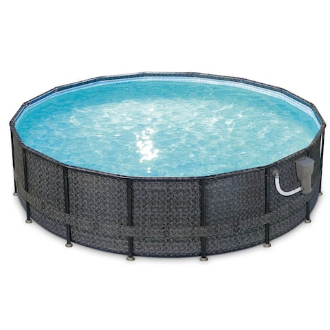 Summer Waves Elite 16ft x 48in Above Ground Frame Swimming Pool Set with Pump - 217.84
