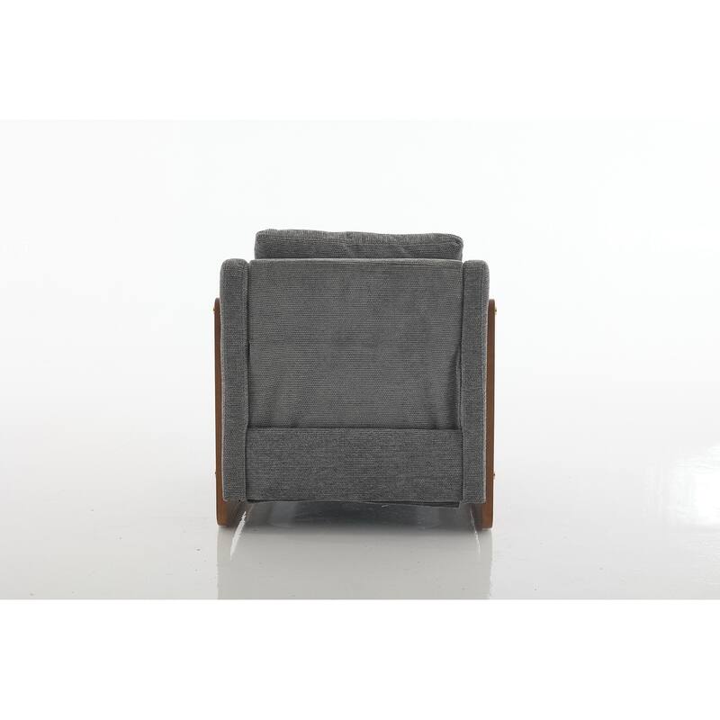 Modern Upholstered Armchair Chenille Fabric Accent Leisure Chair