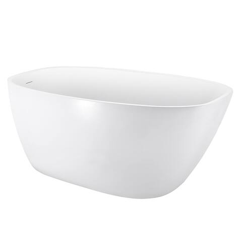 59" Acrylic Single Slipper Bathtub Freestanding Soaking Bathtub,White