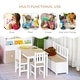 preview thumbnail 7 of 16, 4-Piece Kids Table Set with 2 Wooden Chairs, 1 Storage Bench, Grey