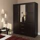 Cosmo Solid Wood Wardrobe with Mirror - Java
