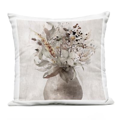 Stupell Rustic Country Herb Vase Printed Outdoor Throw Pillow Design by Val Rhodes