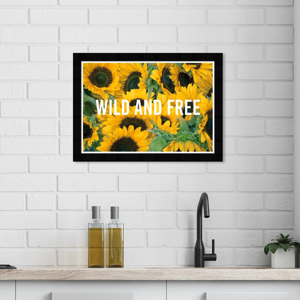 Wynwood Studio Prints Floral and Botanical Wild and Free Yellow and Dark Yellow Tropical Wall Art Canvas Print