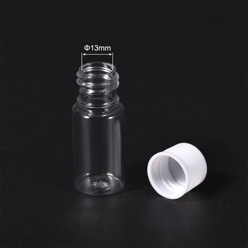 Plastic Lab Chemical Reagent Bottle, 10ml Storage Container, Transparent 12pcs