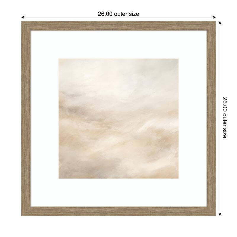 Kate and Laurel Tonal Textural White and Beige Neutrals by The Creative Bunch Studio Framed Wall Art Print
