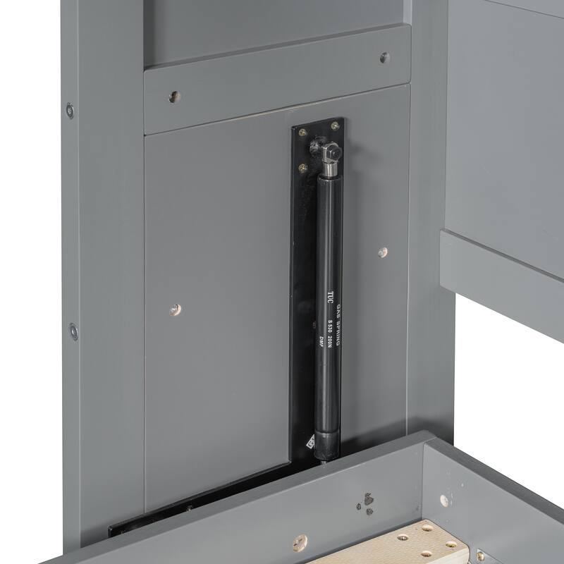 Twin Size Murphy Bed with Storage - Multi-Functional Fold-Up Design, Industrial-Grade MDF/Plywood Construction