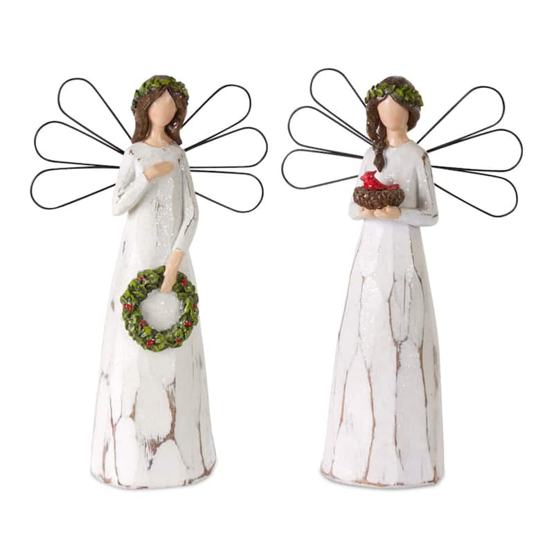 Glittered Angel Christmas Figurines - 11.5" - Set of 2