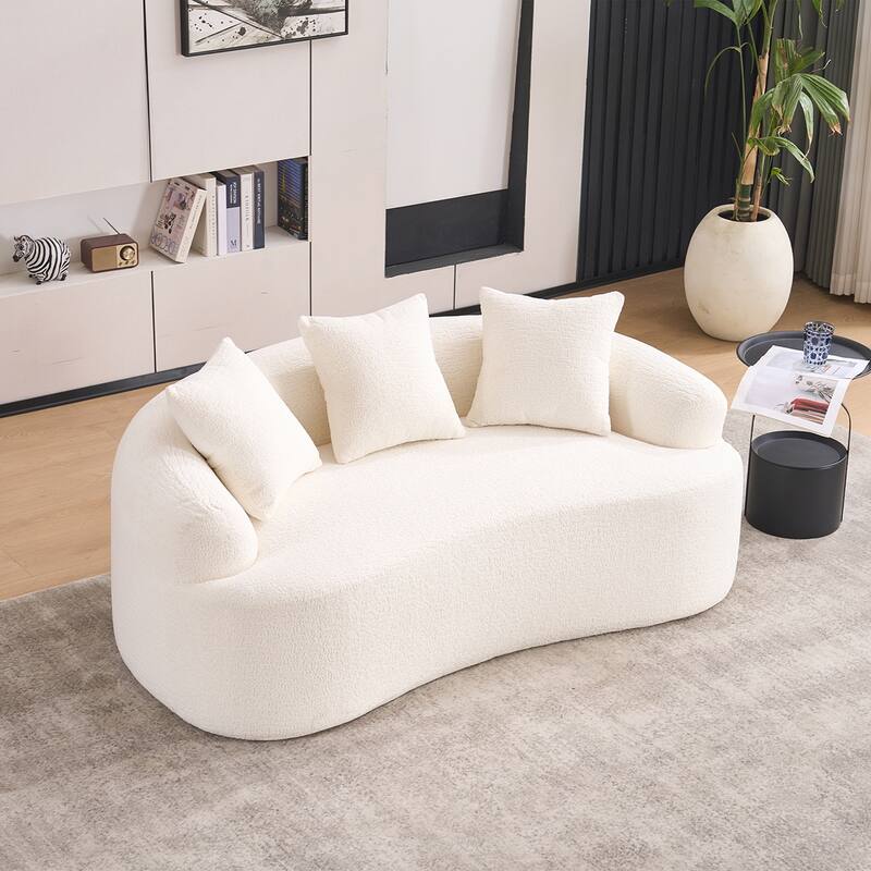 Chenille Fabric Loveseat Sofa