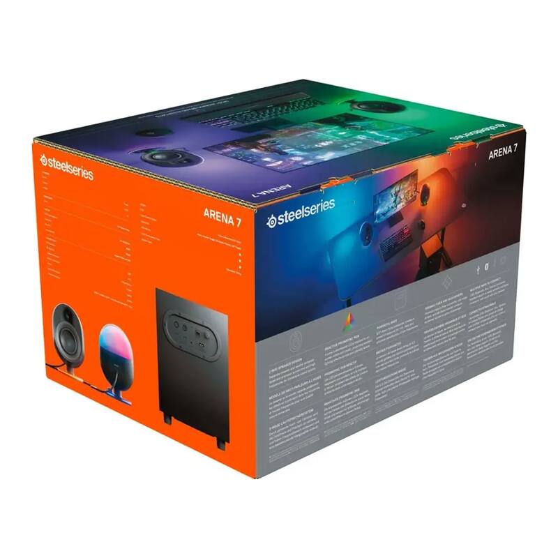 SteelSeries Arena 7 2.1 Bluetooth Gaming Speakers with RGB Lighting (3 Piece) - Black