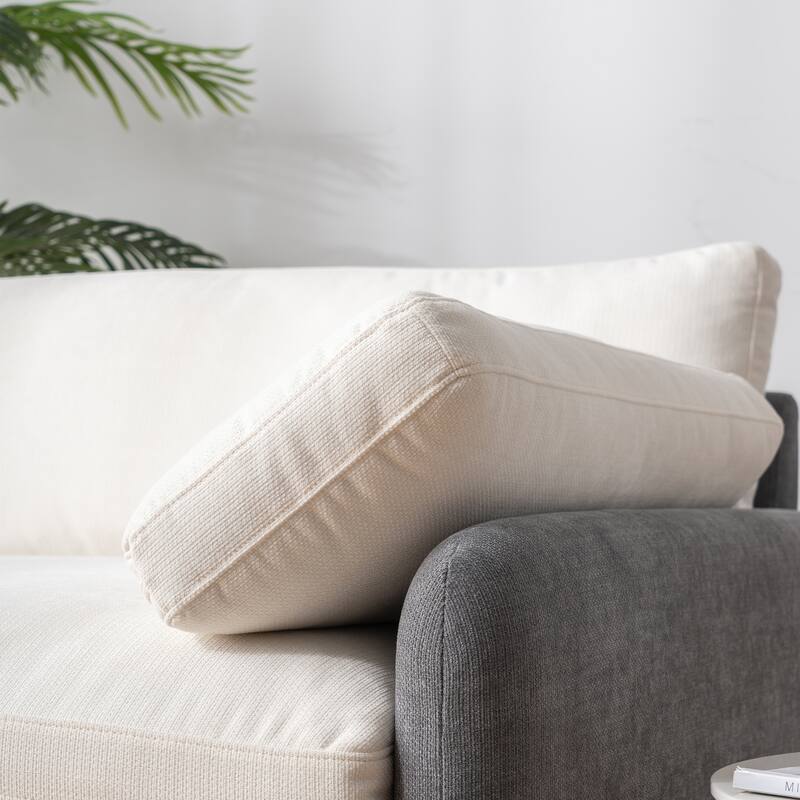 Oversized Chenille Single Sofa Chair – Wide and Deep Seat Accent Chair with Throw Pillows by Harper&Bright Designs