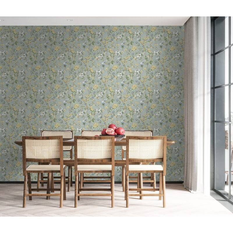 Floral Bird Trail Non-pasted Wallpaper – 396in x 20.8in