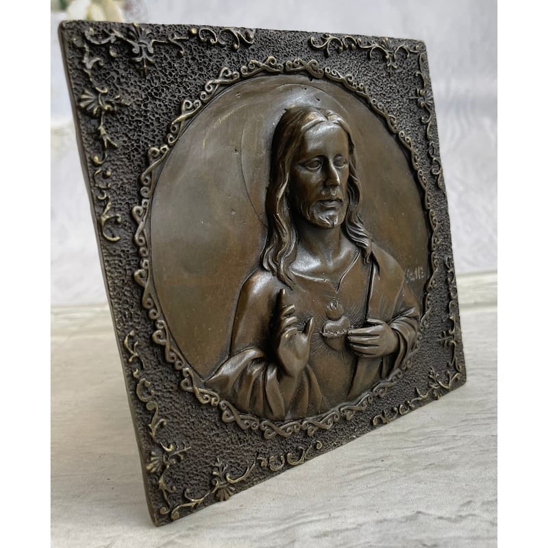 Original Valli Hand Crafted Wall Mount Jesus Portrait Bronze Statue Sculpture Nr