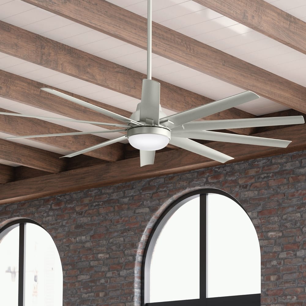 Hunter 72" Overton Outdoor Ceiling Fan w/Light Kit, Wall Control - Windmill - Transitional, Modern - DAMP RATED, ENERGY STAR!