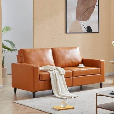 Modern Style 3 Seat Sofa PU Leather Upholstered