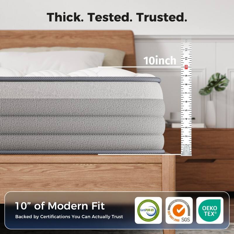 SweDrea 10-Inch Hybrid Mattress with Timeless Comfort and Modern Design