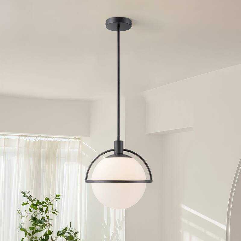 Starsky 1-Light Modern Globe Single Glass Pendant Light
