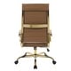 preview thumbnail 31 of 49, LeisureMod Benmar High-Back Leather Office Chair W/ Gold Frame
