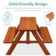 preview thumbnail 6 of 8, Kids Wooden Outdoor Picnic Table w/ Adjustable Umbrella, Built-In Seat