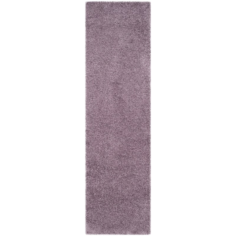 SAFAVIEH Laguna Shag Verdiana Solid Color 2-inch Thick Rug. - 2'3" x 6' Runner - Purple - Runner