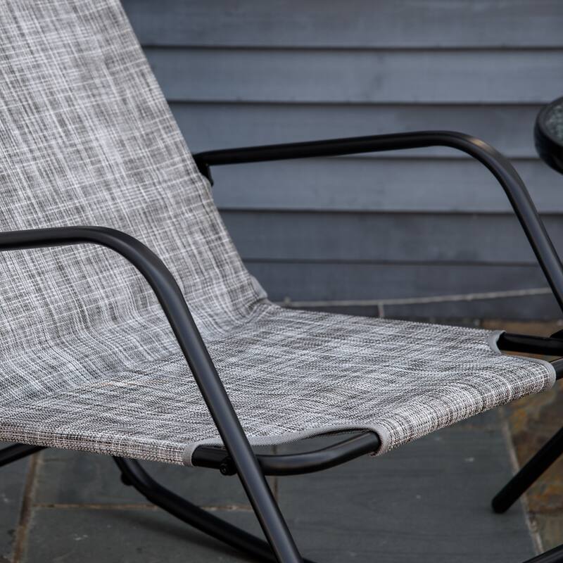 Outsunny Garden Rocking Chair, Outdoor Indoor Sling Fabric Rocker for Patio, Balcony, Porch