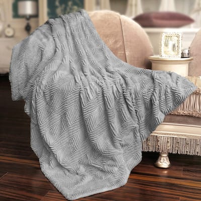Herringbone FauxFur Throw, 50" x 60"