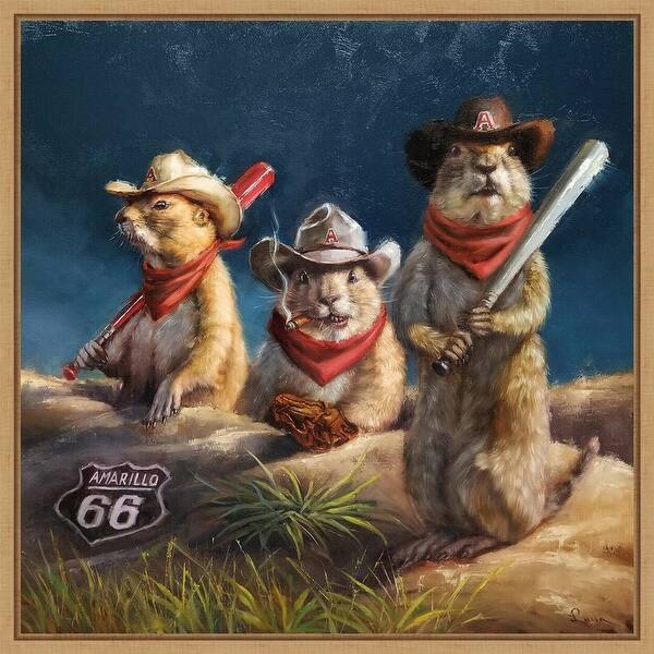 slide 2 of 6, Amarillo Sod Poodles (Prairie dogs), Lucia Heffernan Framed Canvas Art
