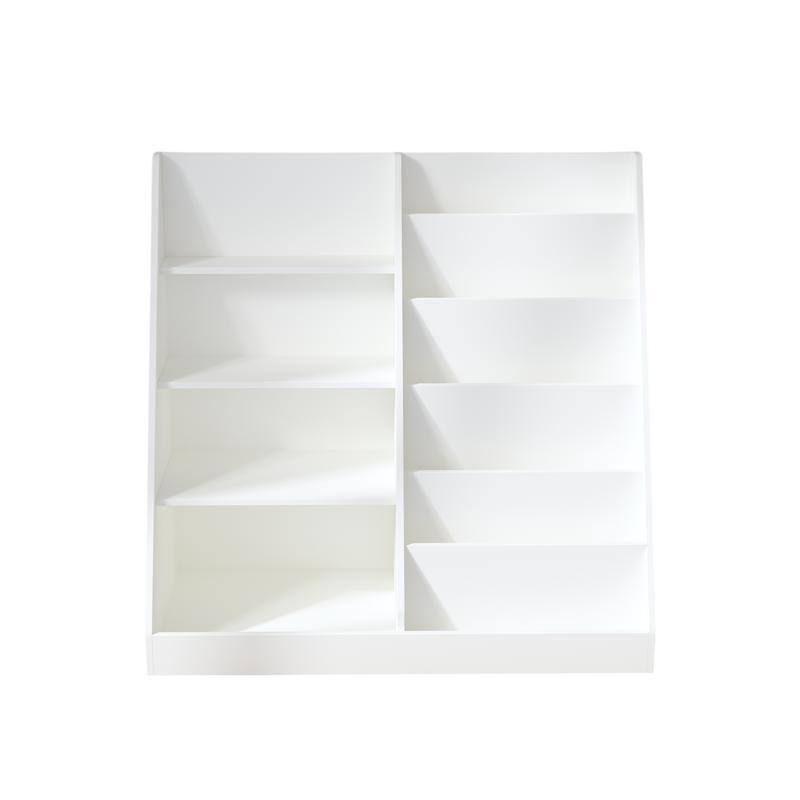 4-Tier Wooden Kids Bookshelf & Toy Organizer with Storage Bin, Modern Display Bookcase for Nursery Playroom