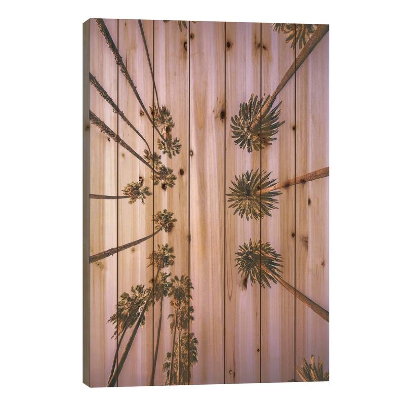 Palm Boulevard Print On Wood by Honeymoon Hotel - Multi-Color - 26x18x1.5