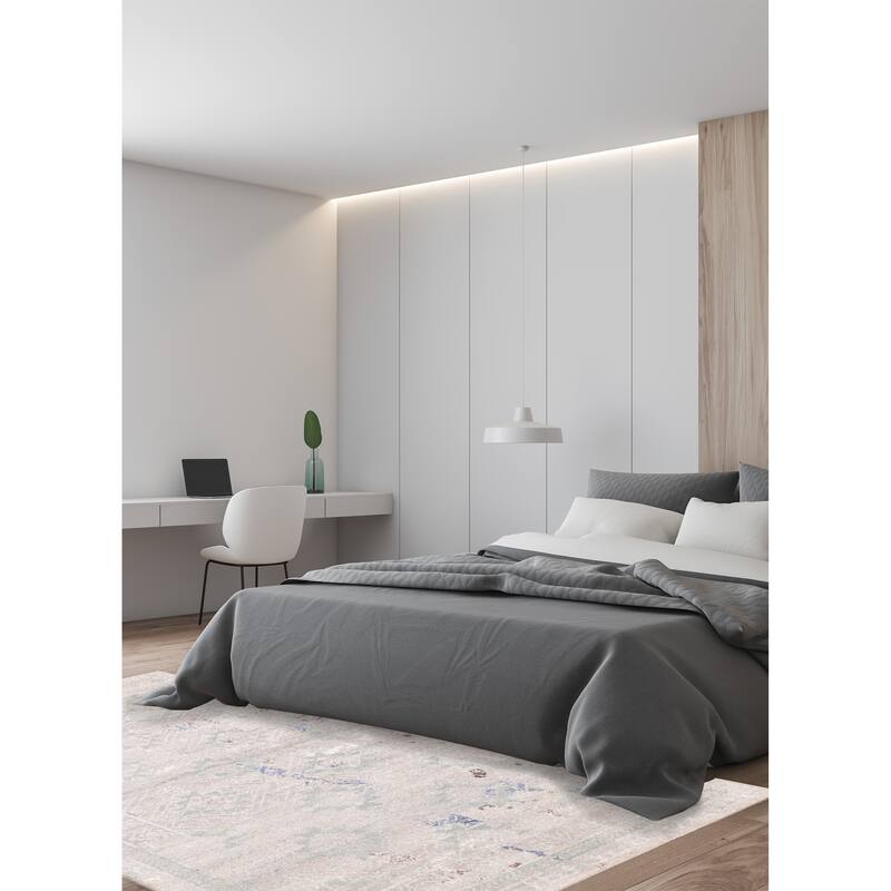 ECARPETGALLERY Hand-knotted Tangier Taupe Silk, Wool Rug - 5'2 x 7'9