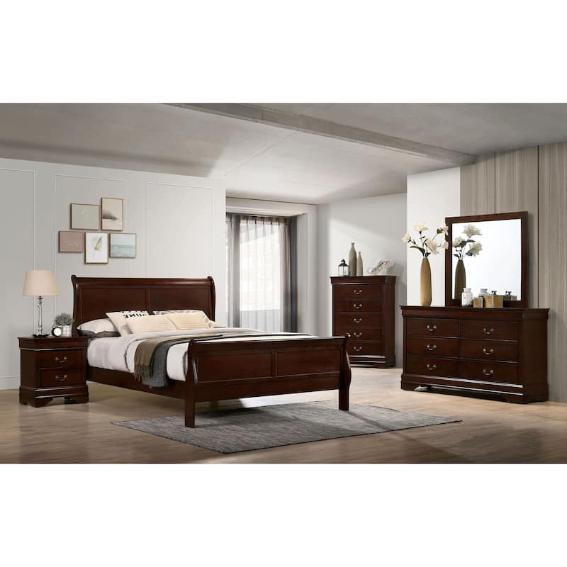 Lavina Transitional 2-piece 8-Drawer Solid Wood Dresser and Mirror Set by Furniture of America