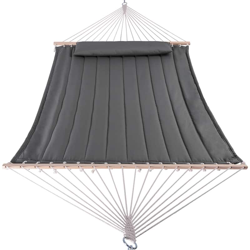 Outdoor Portable 2 Person Hammock with Spreader Bar - 78.7*55.1 - Gray