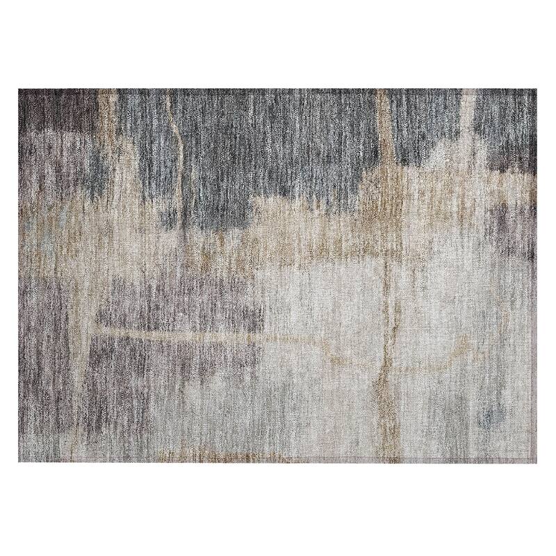 Machine Washable Indoor/ Outdoor Chantille Abstract Rug