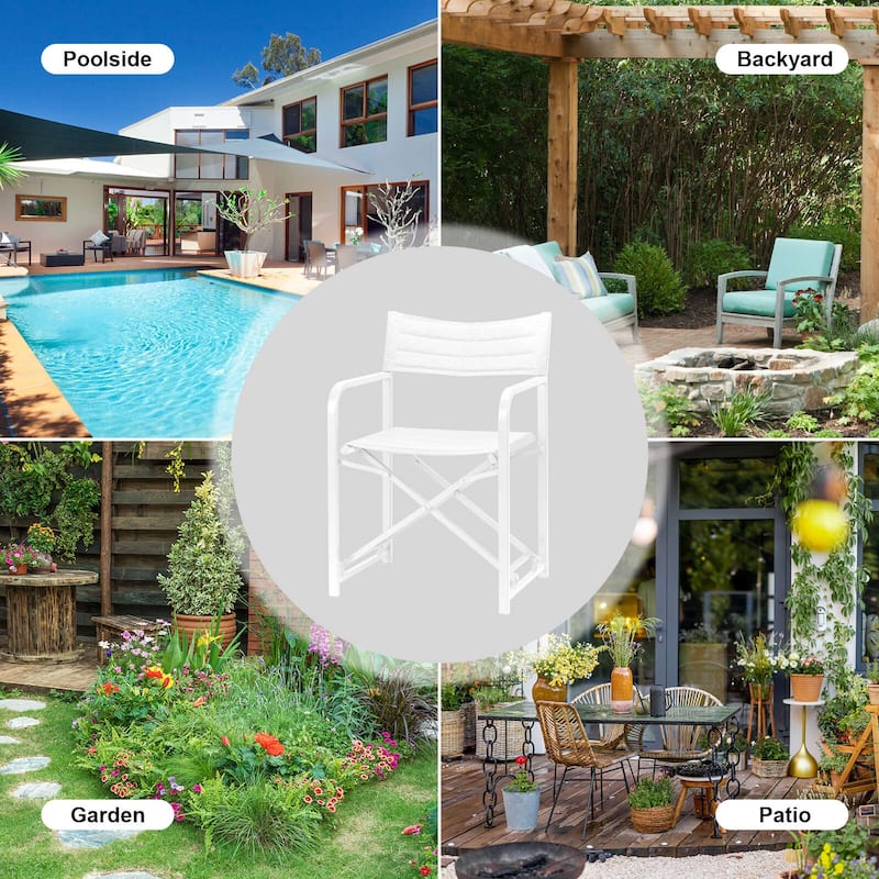 Aoodor Outdoor Patio 4-Pack 34" Director's Chairs, 225 lbs Capacity - N/A