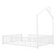 preview thumbnail 7 of 19, 2 Color Metal Full Size House Bed with Guardrail,Kids Bed with Headboard