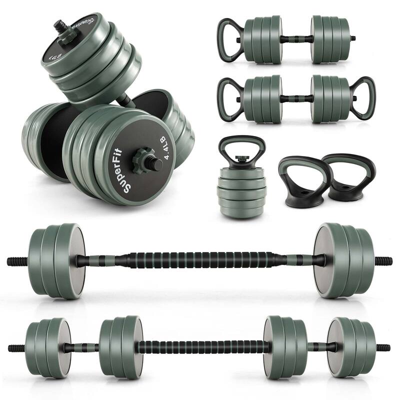 Costway 4 in 1 Adjustable Weight Dumbbell Set 47lbs Free Weight Set - See Details - See Details - Black