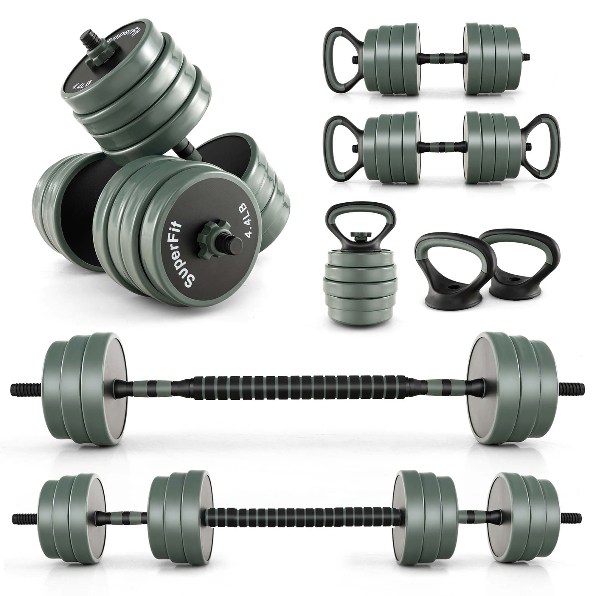 Costway 4 in 1 Adjustable Weight Dumbbell Set 92lbs Free Weight Set - See Details