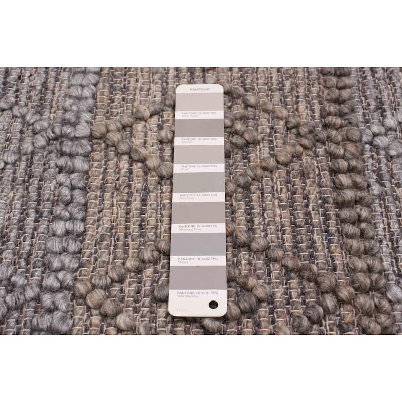 ECARPETGALLERY Braid weave Sienna Taupe Wool Rug - 2'8 x 10'2