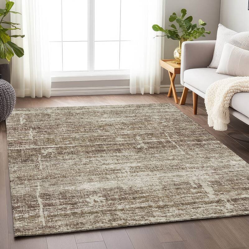 Premium Washable Super Soft Modern Solid Mayfield Rug - Brown - 8' x 10' - Rectangle