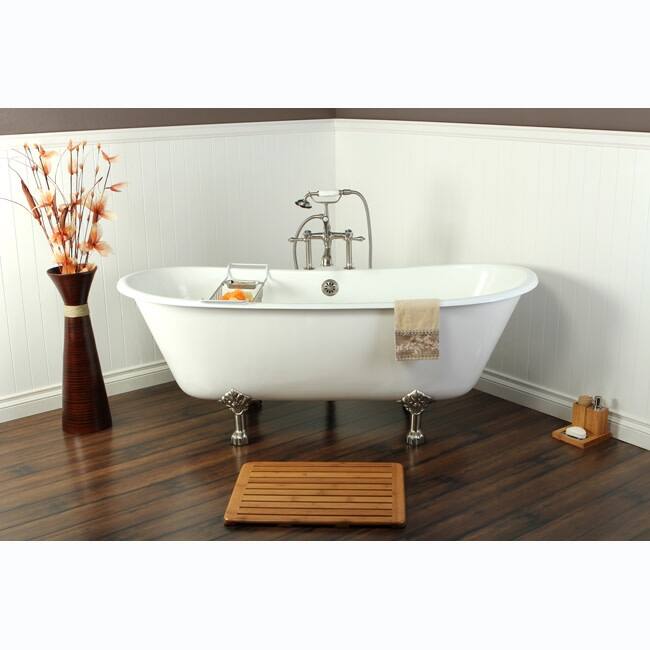 Kingston Brass Aqua Eden 67" Clawfoot Cast Iron Soaking Tub with