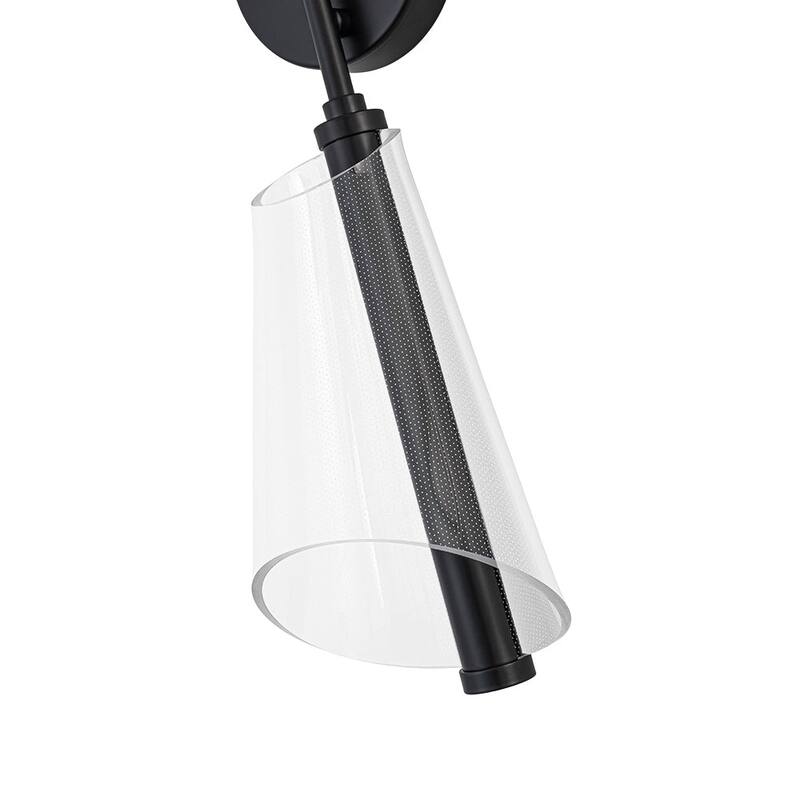 Modern Dimmable LED 2-Light Clear Acrylic Cone Vanity Wall Lamp