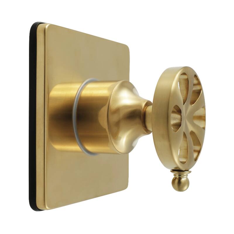 Belknap Single-Handle Three-Way Diverter Valve with Square Trim Kit - Brushed Brass