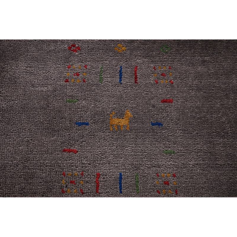 Gabbeh Indian Area Rug Hand-Knotted Tribal Wool Carpet - 5'3"x 7'9"