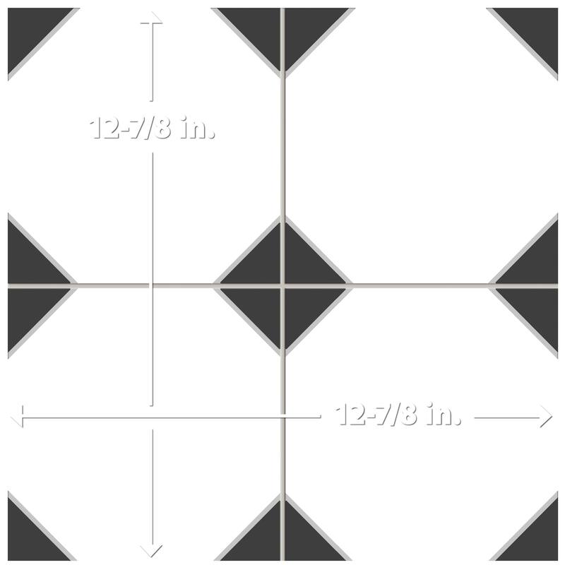 Merola Tile Canterbury Black 12-7/8" x 12-7/8" Porcelain Floor and Wall Tile