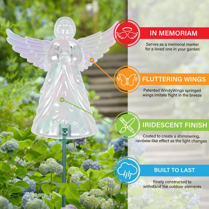 Exhart 2 Piece Angel WindyWing Garden Stakes, 4.5 by 30 Inches