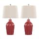 Option Red Brick Ceramic/Natural Linen Shade