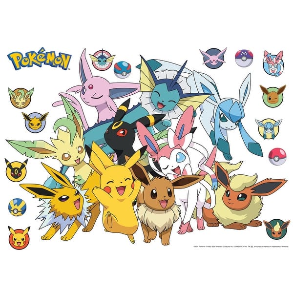 slide 2 of 7, Pokémon Eevee Evolutions Wall Decals