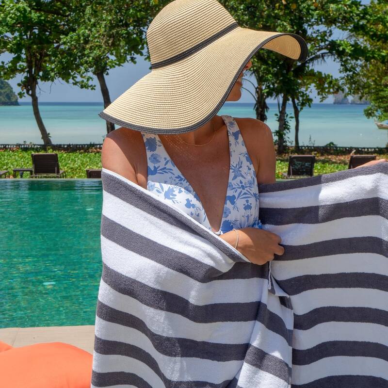 Arkwright Cali Cabana Beach Towels Pack of 4 100% Ring Spun Cotton Large Soft Quick Dry Pool Towel, Perfect for Hotel 30 x 60 in