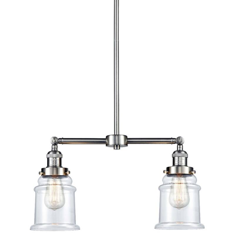 Innovations Lighting Canton 2 Light 21" Wide Linear Chandelier - Brushed Satin Nickel / Clear