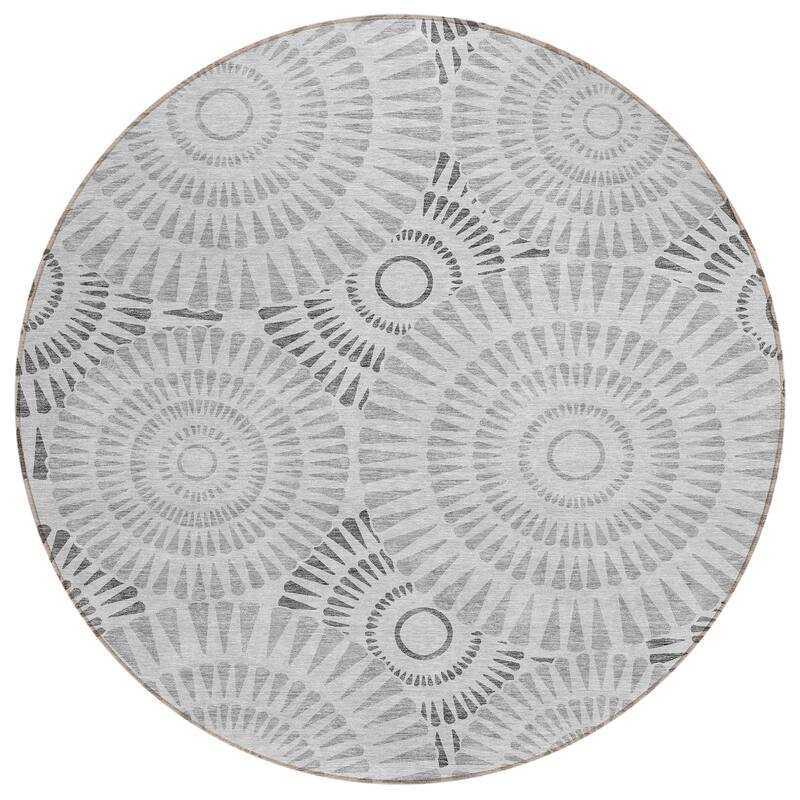 Machine Washable Indoor/ Outdoor Chantille Contemporary Burst Rug