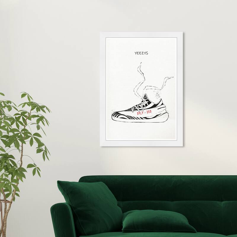 Wynwood Studio Prints Fashion and Glam YEEZYS Drawing III White and Modern & Contemporary Wall Art Canvas Print - White